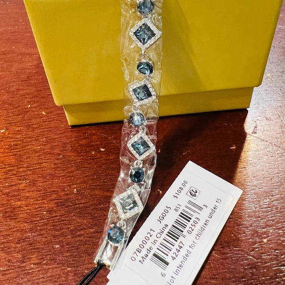 New Givenchy Blue Stone Silver Bracelet with Black Storage Bag Never Worn - Picture 3 of 5